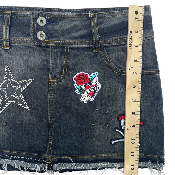 Sexy Punk Rock Denim Mini Skirt XS Custm by Madz  Goth Metal Festival Outfit - Picture 13 of 16